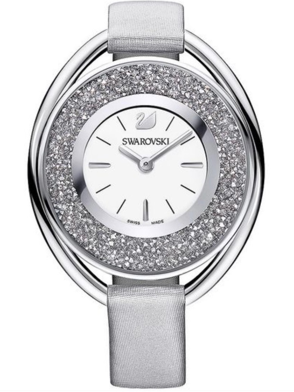 Swarovski  5263907 Crystaline Oval Watch gray Silver Crystal Pavé Dial